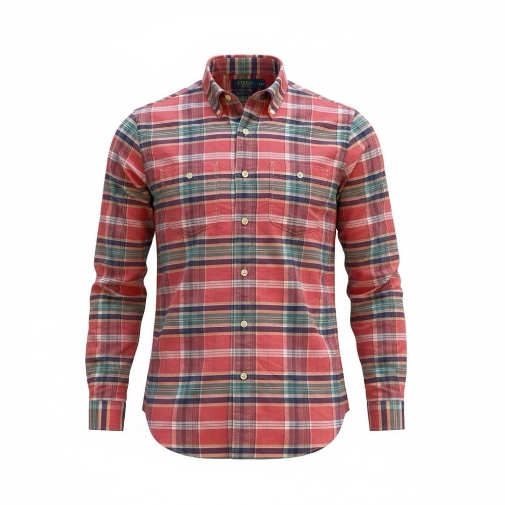 Vintage Ralph Lauren Plaid Long Sleeve Button Down Shirt Men's‎ Medium